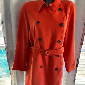 Anne Klein Bold Orange Trench coat XL